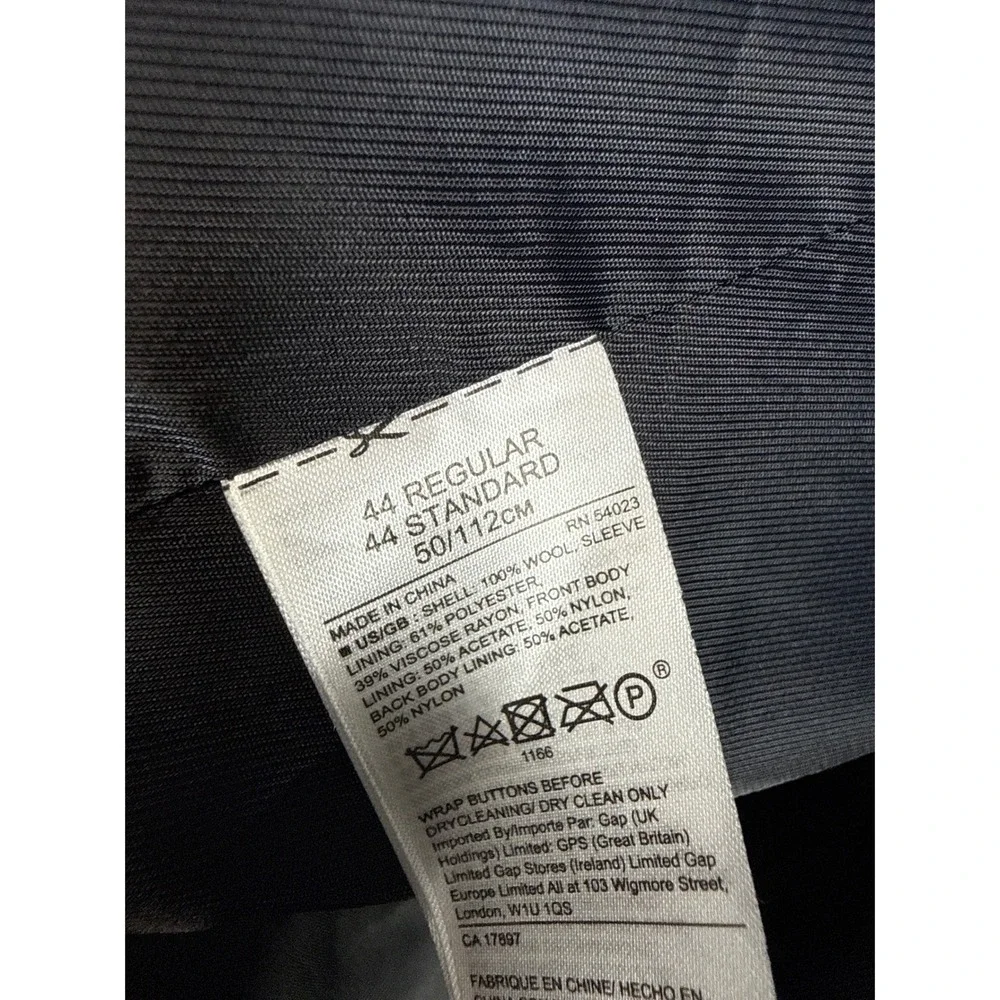 Banana Republic Men 44R Grey Slim Fit Wool Suit Jacket Blazer Marzotto Super 110